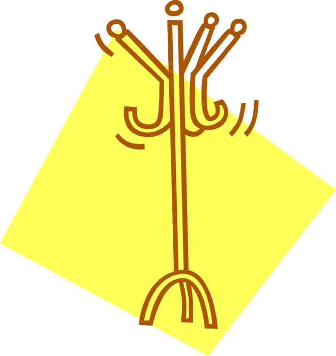 Vector Illustration of Coat Rack or Hat Rack