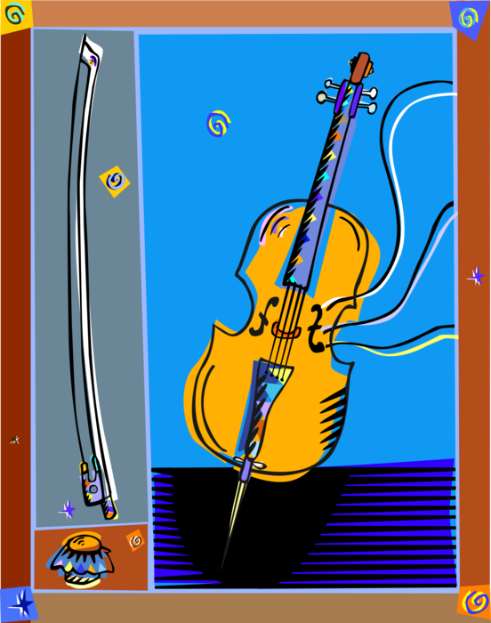 Vector Illustration of Classical Music Violin Stringed Musical Instrument