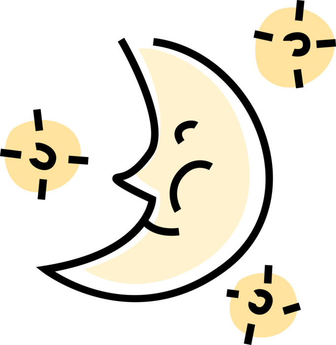 Vector Illustration of Anthropomorphic Earth's Permanent Natural Satellite Moon