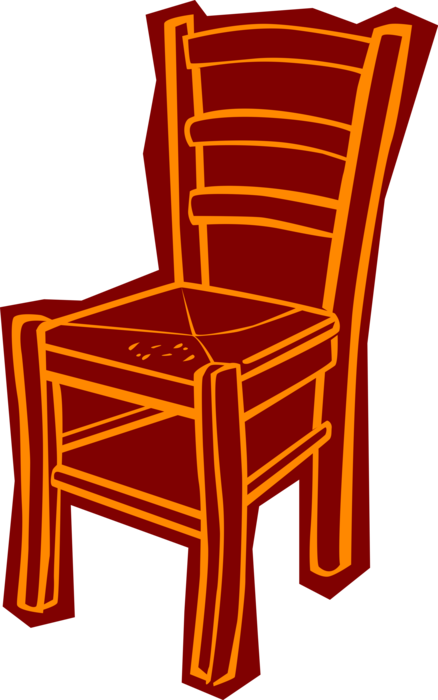 Vector Illustration of Kitchen Chair Furniture used to Seat Single Person