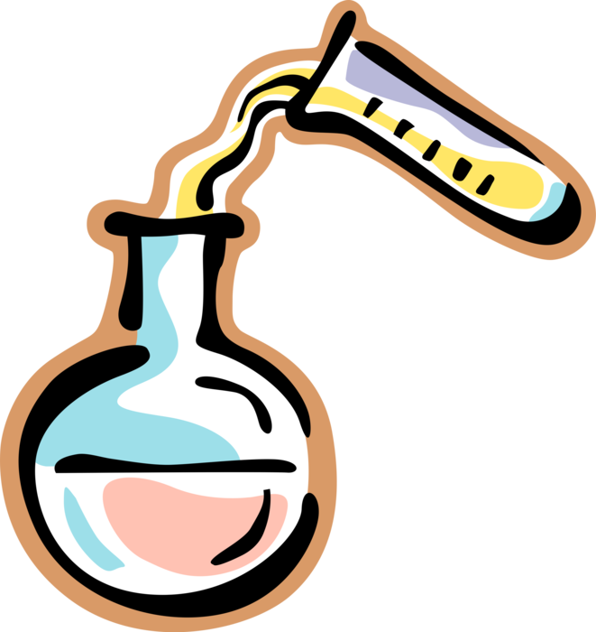 Vector Illustration of Laboratory Science Glassware Test Tube and Beaker