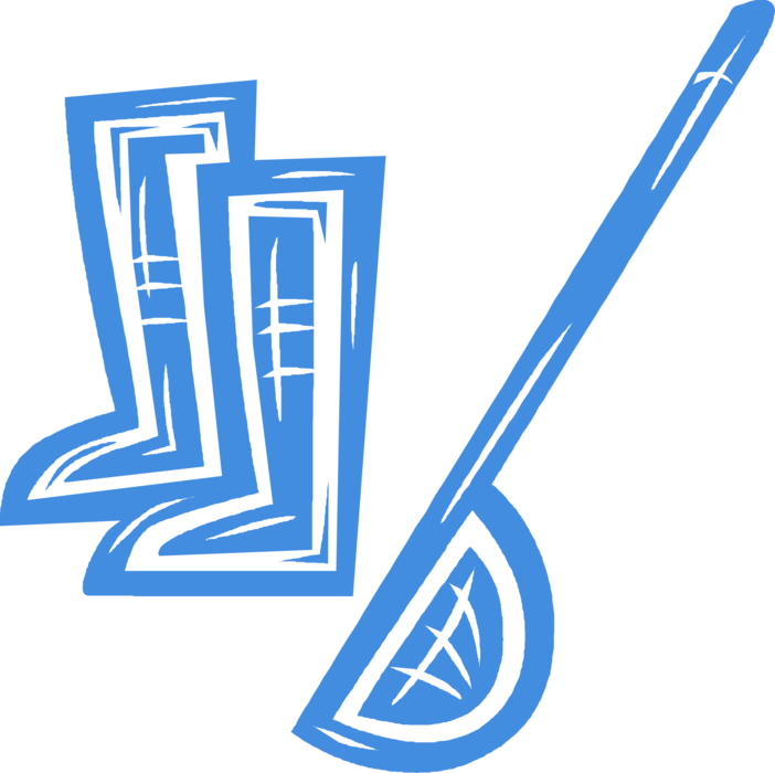 Vector Illustration of Sport of Polo Riding Boots and Mallet