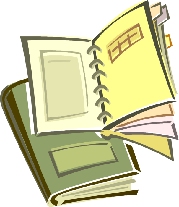 Vector Illustration of Notebook, Notepad or Writing Pad Records Notes or Memoranda