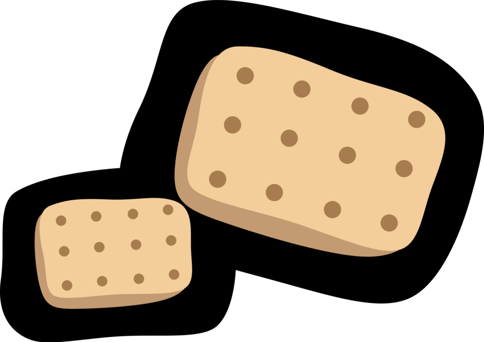 Vector Illustration of Baked Cookie Snack or Dessert Biscuit