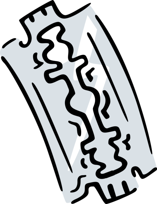 Vector Illustration of Razor Blade Shaving Tool for Removable-Blade Razors
