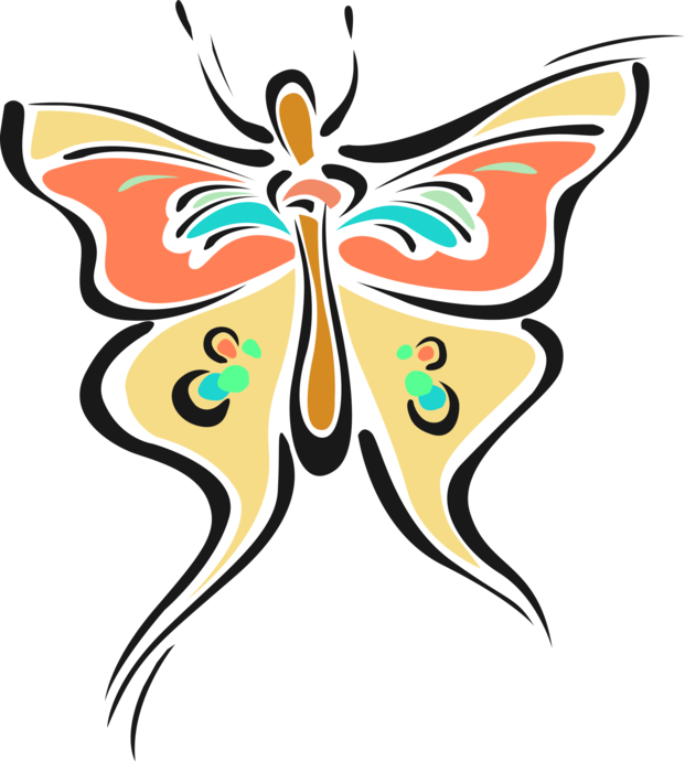 Vector Illustration of Colorful Butterfly Winged Insect