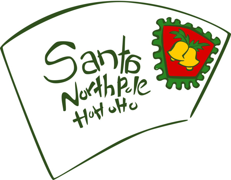 Vector Illustration of Festive Season Christmas Letters to Santa Claus at North Pole