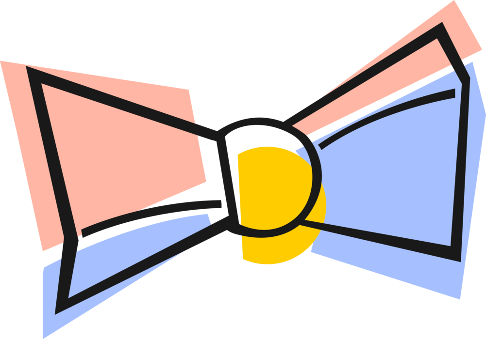 Vector Illustration of Bow Tie Necktie Clothing Apparel Accessory