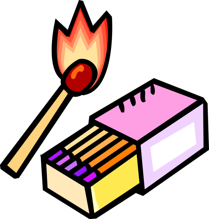Vector Illustration of Box of Wooden Matches