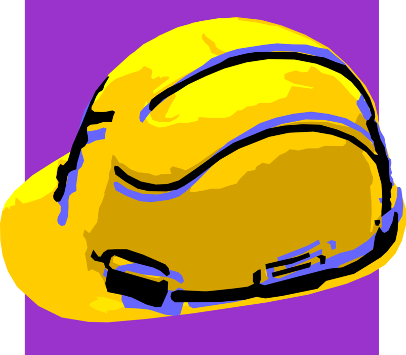 Vector Illustration of Construction Safety Hard Hat Headgear