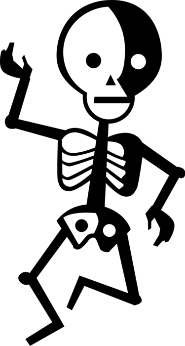 Vector Illustration of Halloween Dancing Skeleton Celebrating Dead Mexican Dia de los Muertos Day