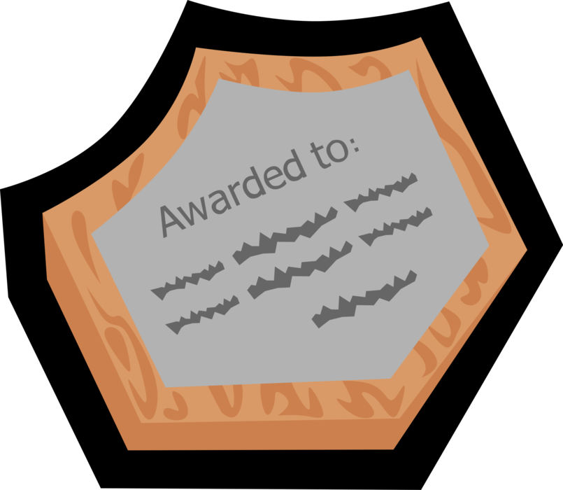 Vector Illustration of Achievement Award Plaque
