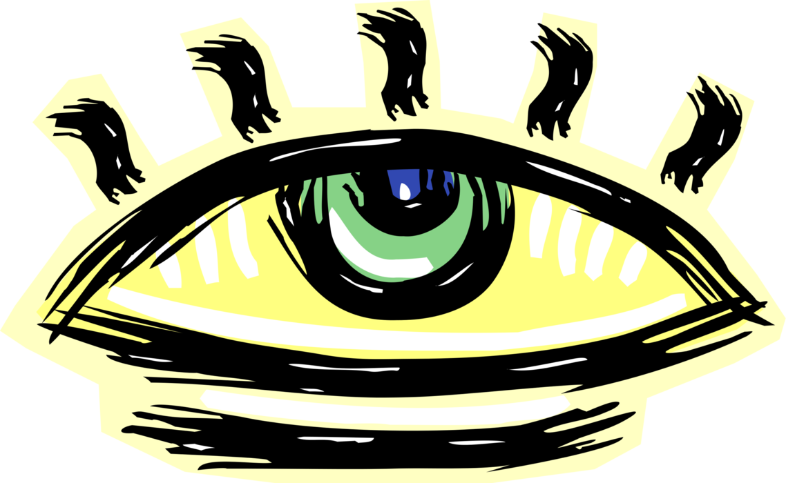 Vector Illustration of Human Eye Provides Sight