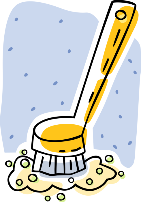 Vector Illustration of Kitchen Scrub Brush Cleaner