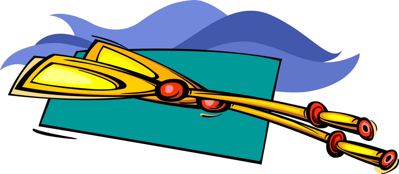 Vector Illustration of Oars or Boat Paddle Implements used for Water-Borne Propulsion