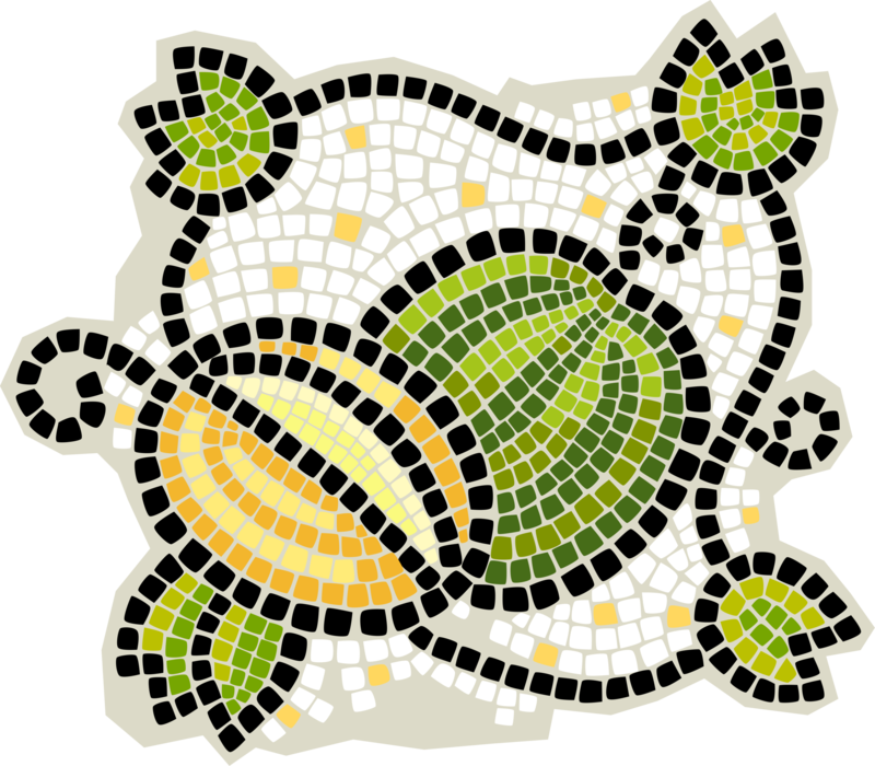 Vector Illustration of Decorative Mosaic Melon Fruit