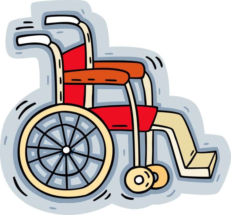 Vector Illustration of Handicapped or Disabled Wheelchair used by Injured or Disabled People