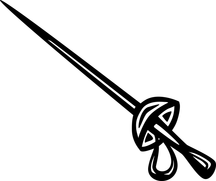 Vector Illustration of Fencing Foil Sword