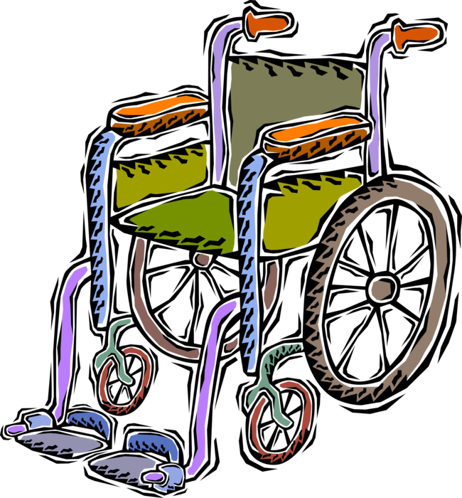 Vector Illustration of Wheelchair Mobility Device used by Injured or Disabled People