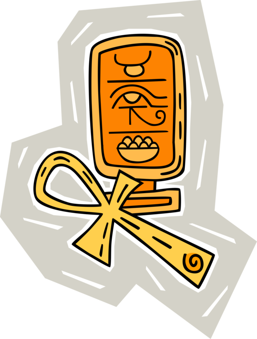 Vector Illustration of Ankh Egyptian Key of Life Hieroglyphic Character for "Eternal Life"