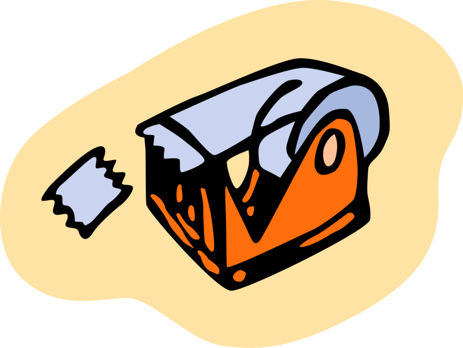 Vector Illustration of Pressure-Sensitive Adhesive Tape Dispenser