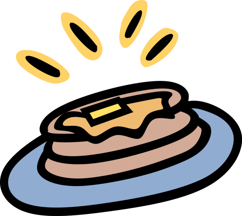Vector Illustration of Stack of Breakfast Pancakes with Butter
