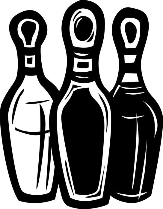 Vector Illustration of Sports Equipment Bowling Pins