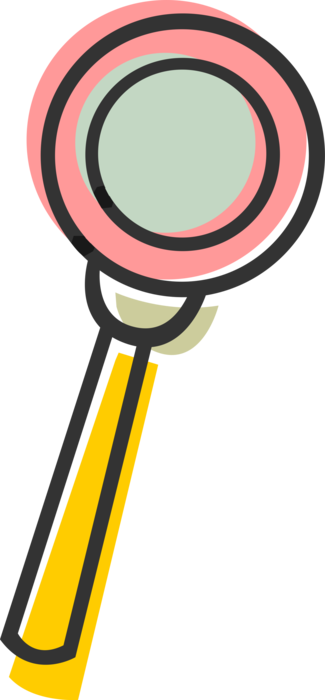 Vector Illustration of Magnification Through Convex Lens Magnifying Glass