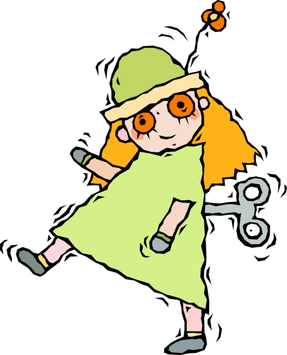 Vector Illustration of Wind Up Child's Toy Doll