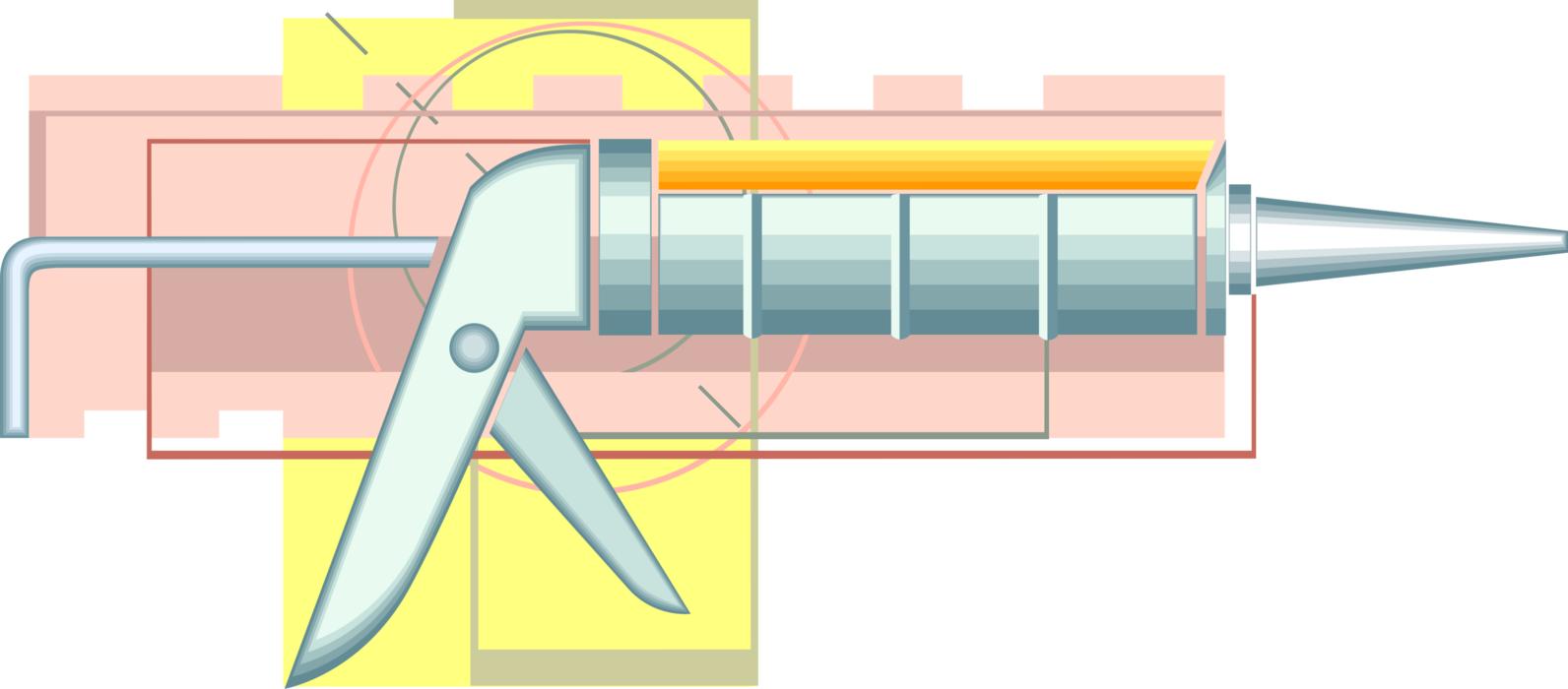 Vector Illustration of Caulking Sealant Gun Seals Joints and Seams