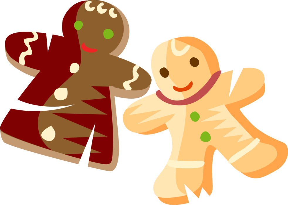 Vector Illustration of Holiday Season Christmas Baking Gingerbread Man Cookies