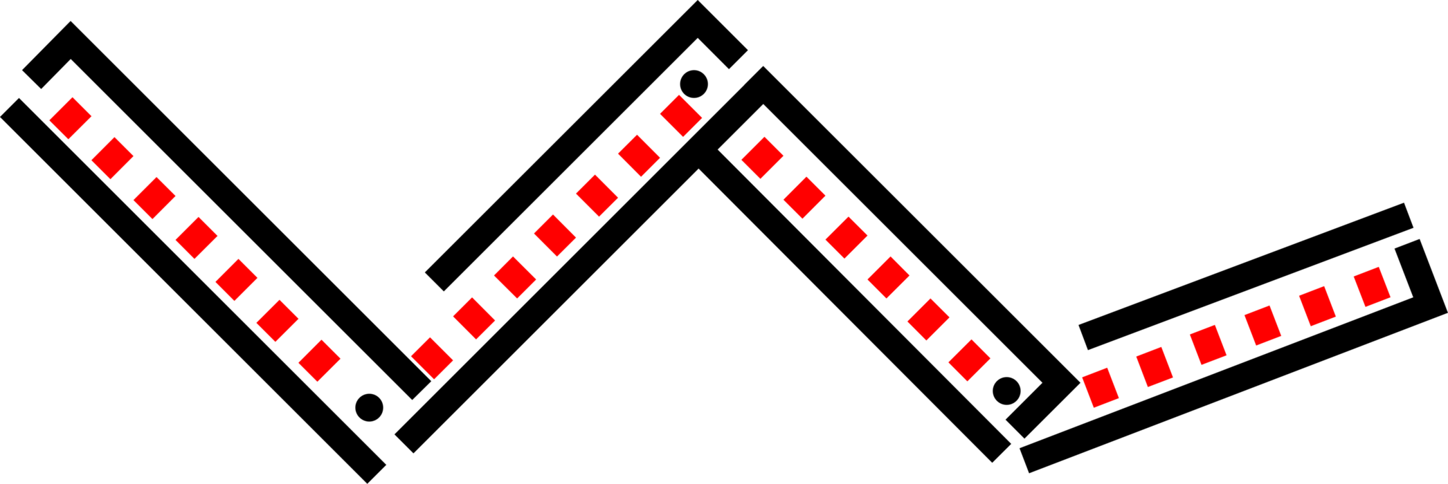 Vector Illustration of Ruler, Rule or Line Gauge Straight Edge Draws Lines and Measures Distances