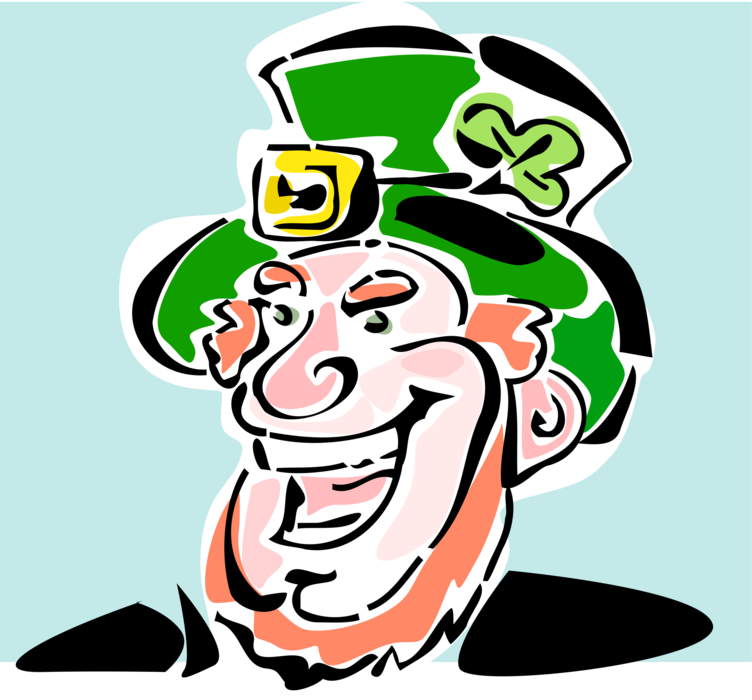 Vector Illustration of St Patrick's Day Irish Leprechaun Celebrates St Patty's Day
