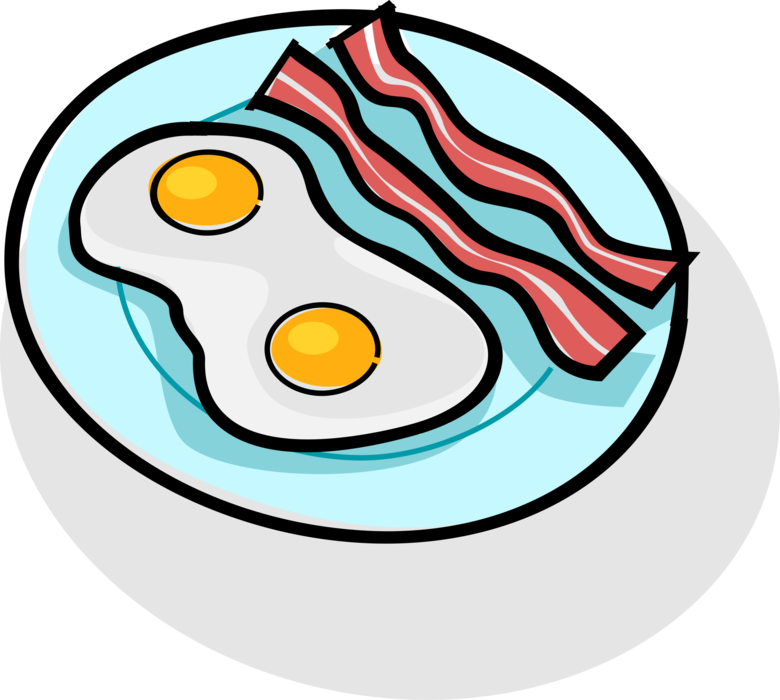 Vector Illustration of Healthy Breakfast Bacon and Eggs