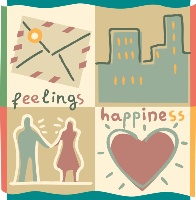Vector Illustration of Human Relationships with Feelings and Happiness Couple Celebrating Romantic Love