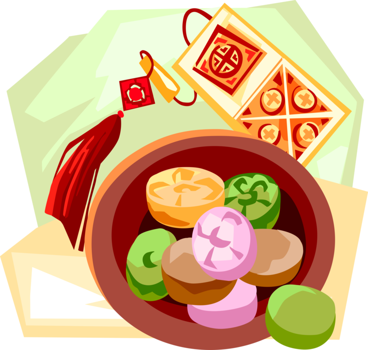 Vector Illustration of Traditional Korean Candy Confection Sweets