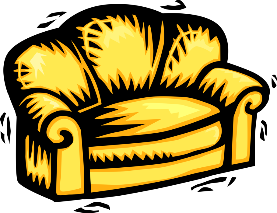 Vector Illustration of Living Room Upholstered Couch Sofa Chesterfield Furniture