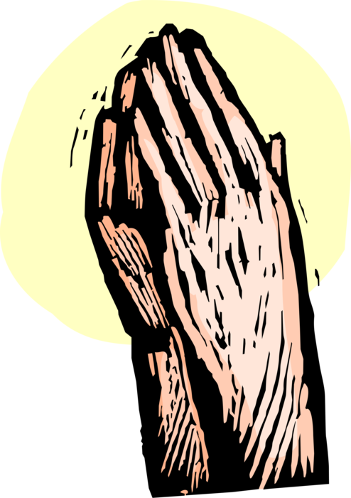 Vector Illustration of Praying Hands Clasped Together Pray Religious Prayers