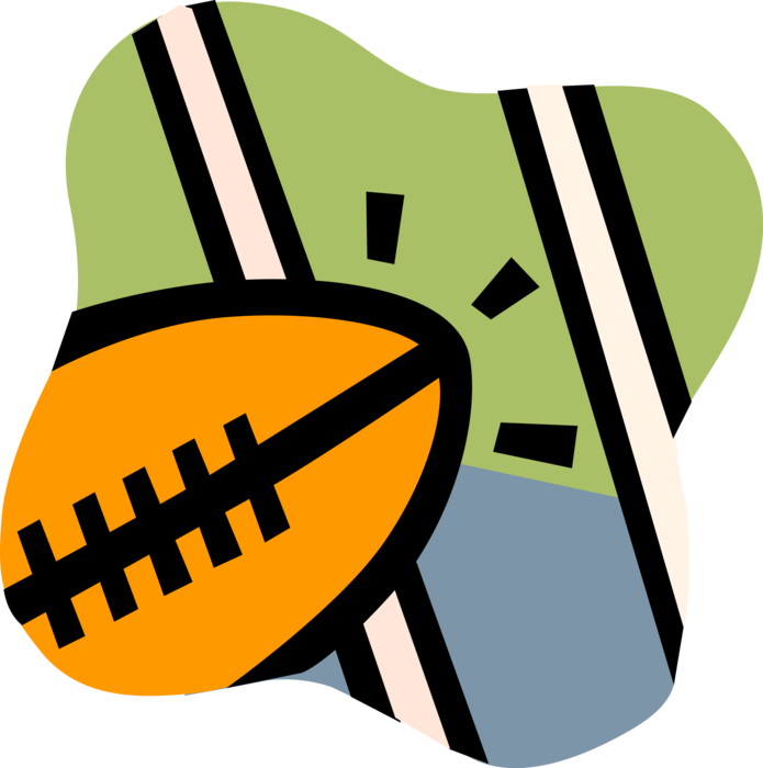 Vector Illustration of Sport of Football Game Ball Kicked for Field Goal