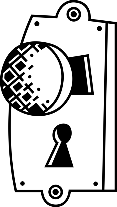 Vector Illustration of Door Knob or Door Handle with Keyhole