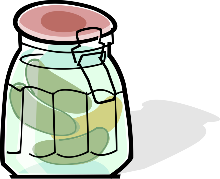 Vector Illustration of Homemade Preserves Jar of Pickles
