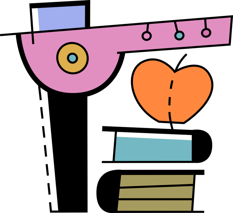 Vector Illustration of Measuring Value of Education with Books and Apple Symbol of Knowledge