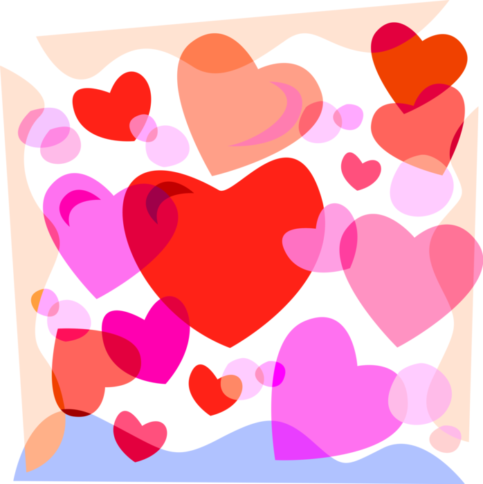 Vector Illustration of Valentine's Day Sentimental Romantic Love Hearts Expression of Affection