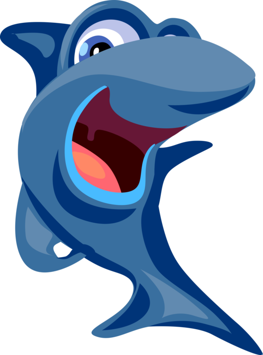 Vector Illustration of Cartoon Marine Predator Shark