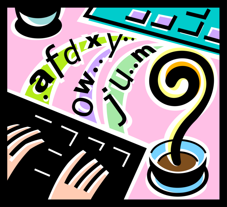Vector Illustration of Online Internet Access and Browsing from Keyboard with Spiral Sacred Symbol of Evolving Life Journey 