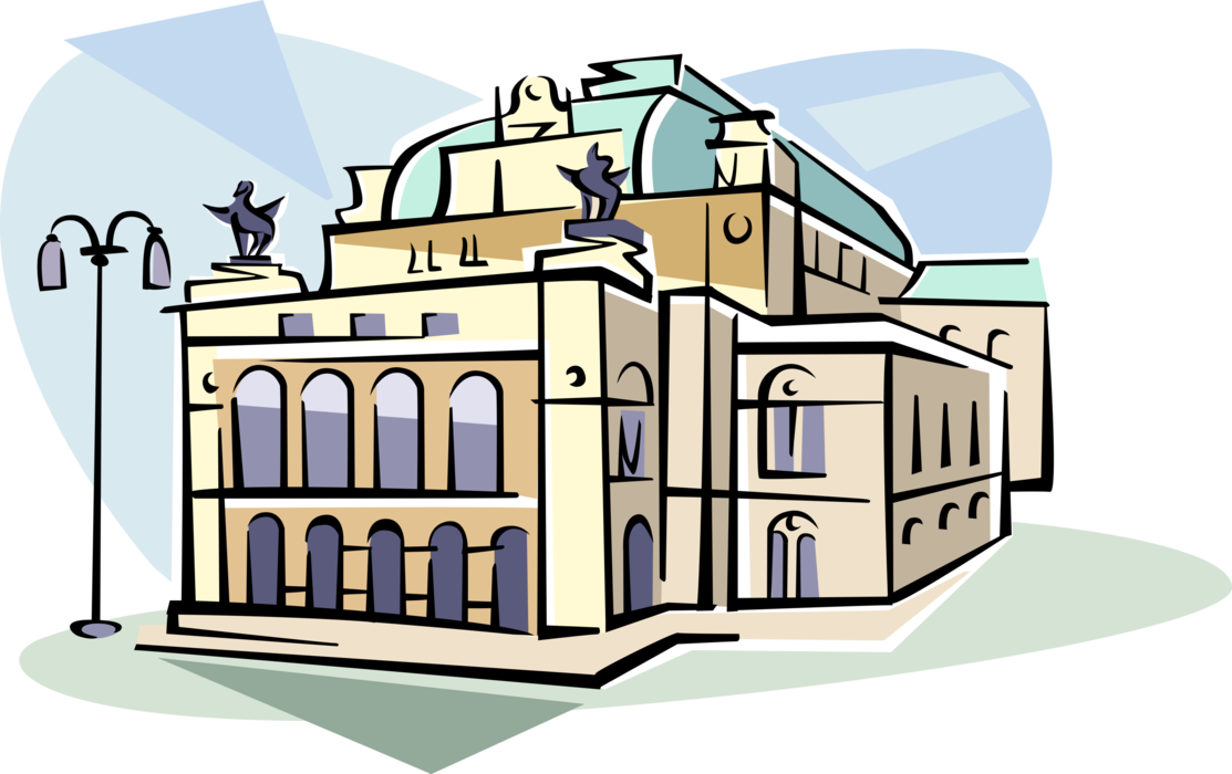 Vector Illustration of Vienna State Opera House, Vienna, Austria