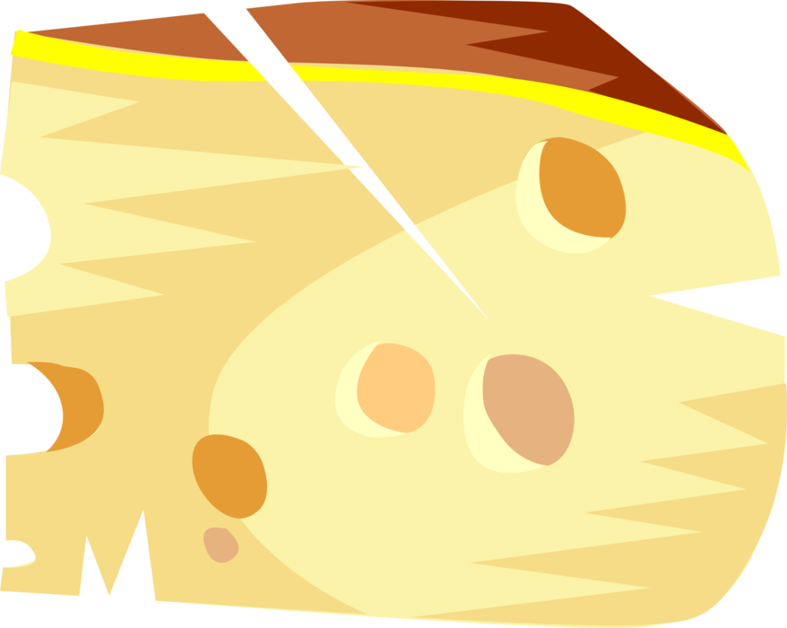 Vector Illustration of Dairy Swiss Cheese