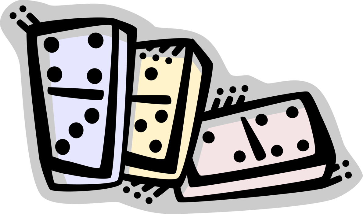 Vector Illustration of Dominoes Dominos Game Played with Rectangular Domino Tiles