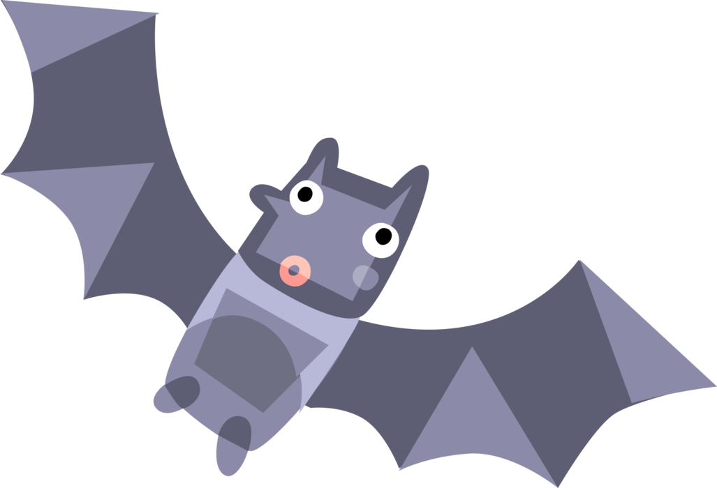 Vector Illustration of Halloween Vampire Bat Flying