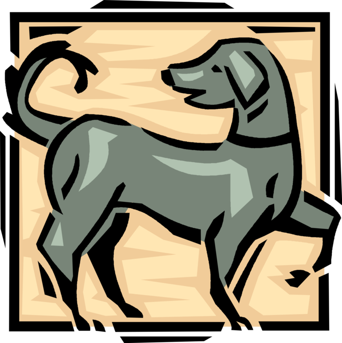 Vector Illustration of Playful Family Pet Dog